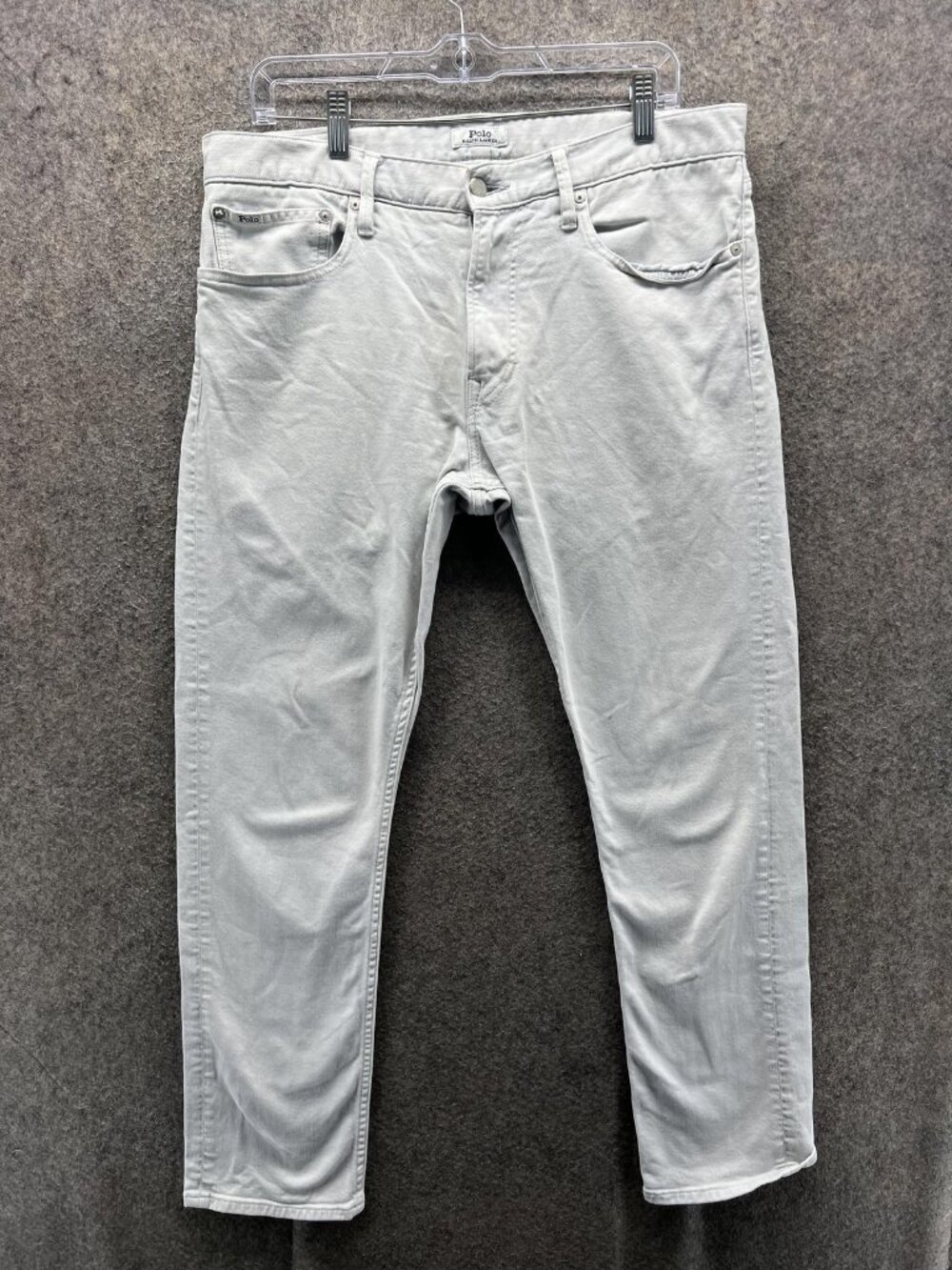 Polo Ralph Lauren Jeans Mens 33x30 Gray Slim Straight Denim Light Wash Casual